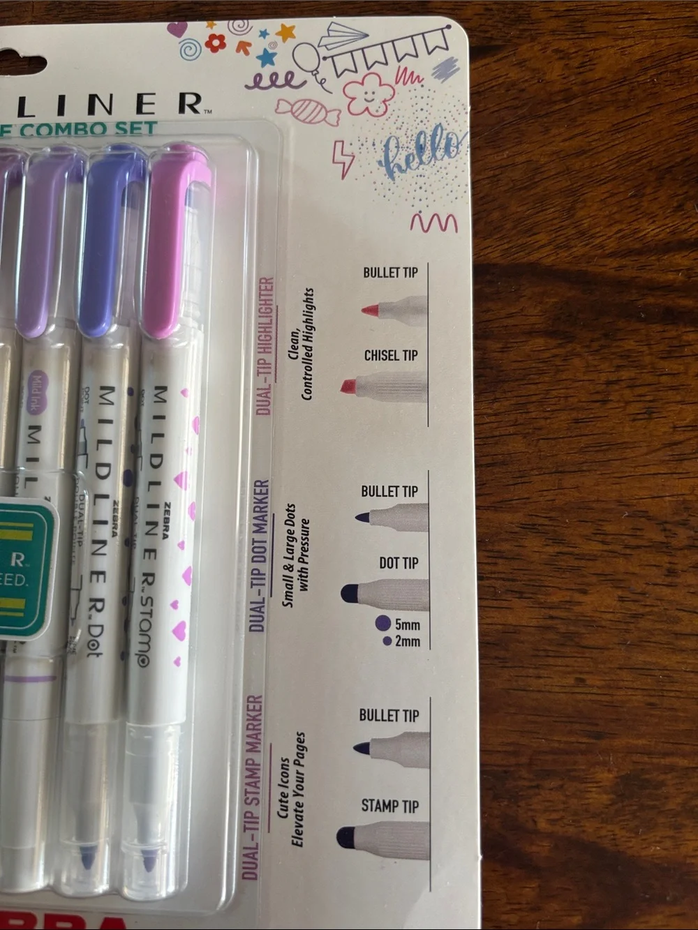 Mildliner 8-Pack Pastel Highlighter Set - Pink & Purple